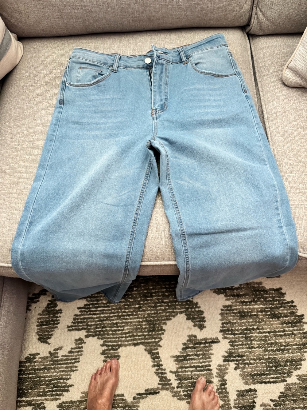 SHEIN Light Blue Wide Leg Jeans